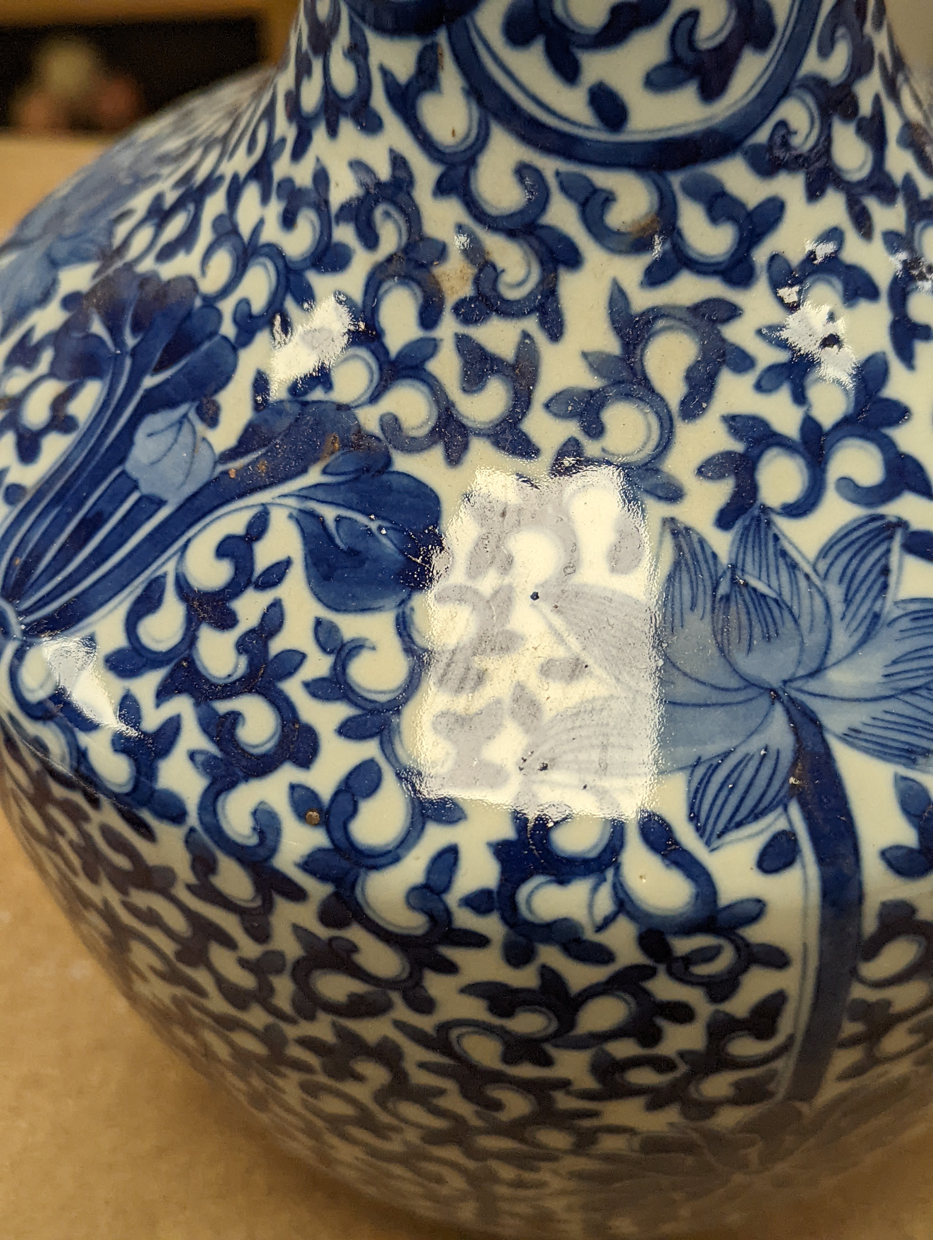 A Chinese blue and white bottle vase, 36cm